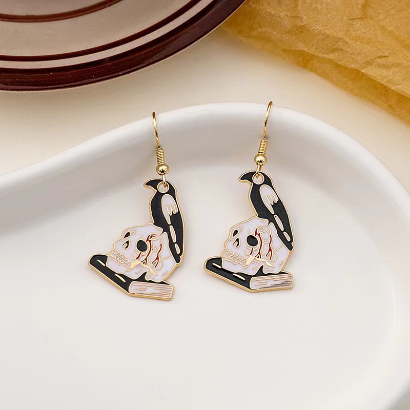 Wholesale Jewelry Funny Skull Alloy Ear Hook display picture 4