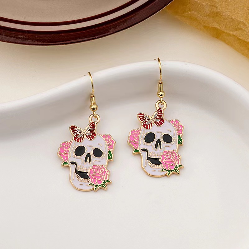 Wholesale Jewelry Funny Skull Alloy Ear Hook display picture 6