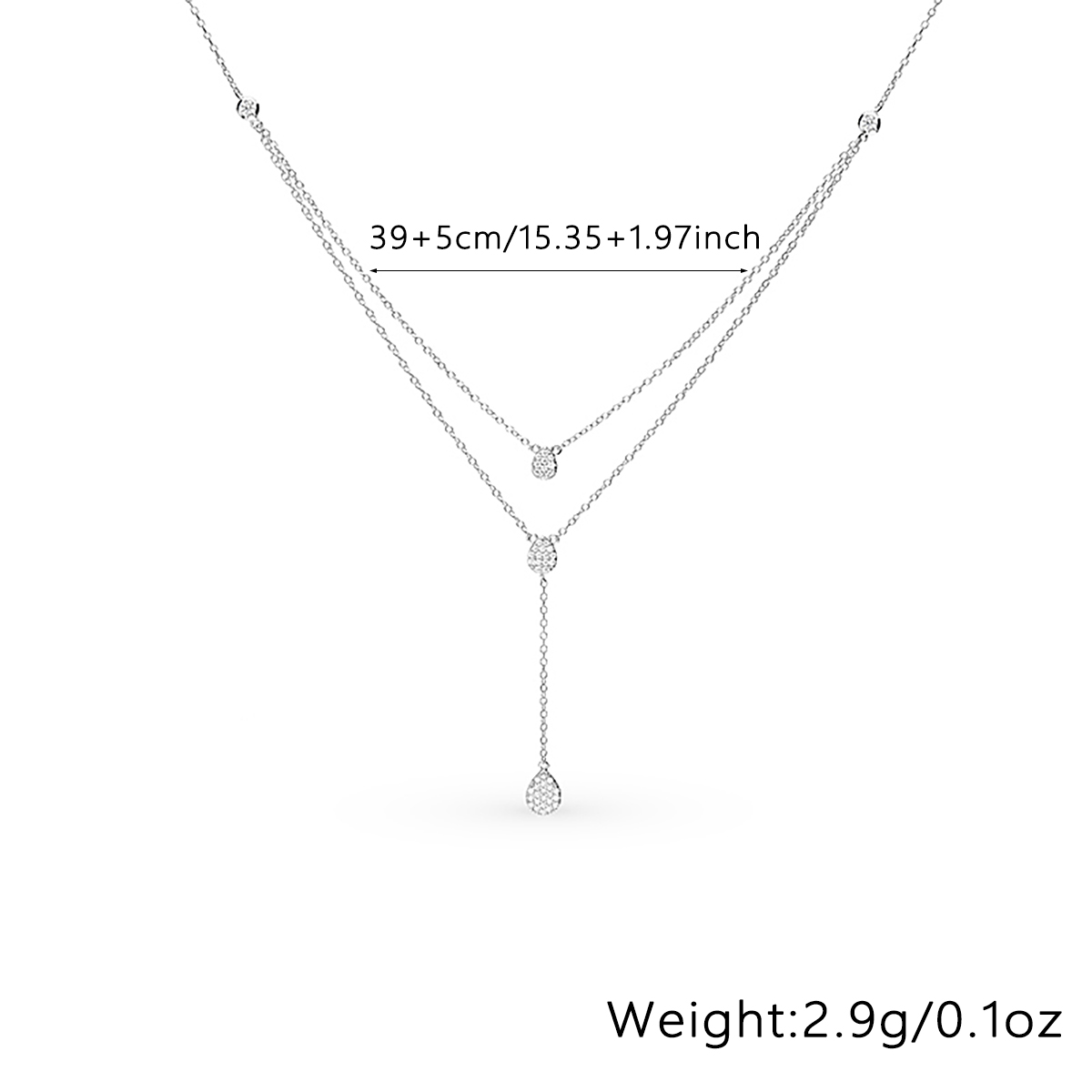 Vintage-stil Geometrisch Kreis Sterling Silber Wassertropfen Inlay Zirkon Doppellagige Halsketten display picture 1