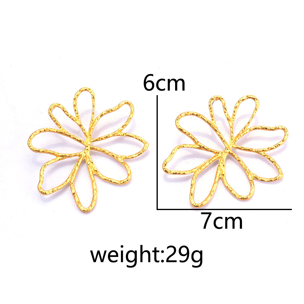 Wholesale Jewelry Vacation Simple Style Flower Metal Plating Drop Earrings display picture 1