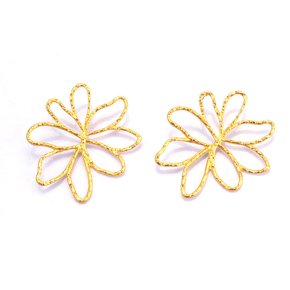 Wholesale Jewelry Vacation Simple Style Flower Metal Plating Drop Earrings display picture 3