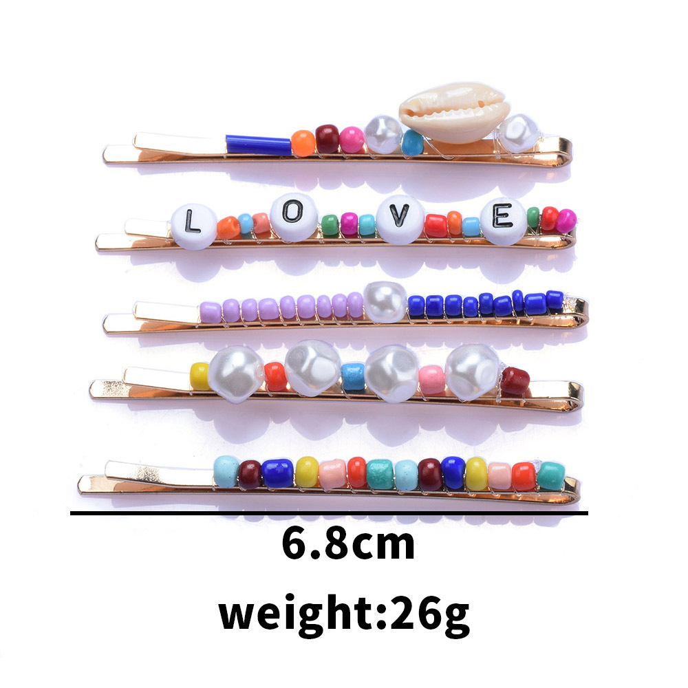 Lady Letter Alloy Plating Inlay Artificial Pearls Hair Clip display picture 1