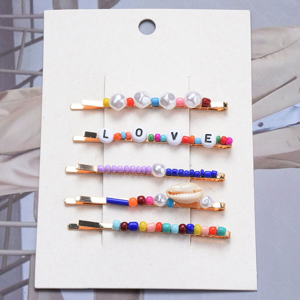 Lady Letter Alloy Plating Inlay Artificial Pearls Hair Clip display picture 2