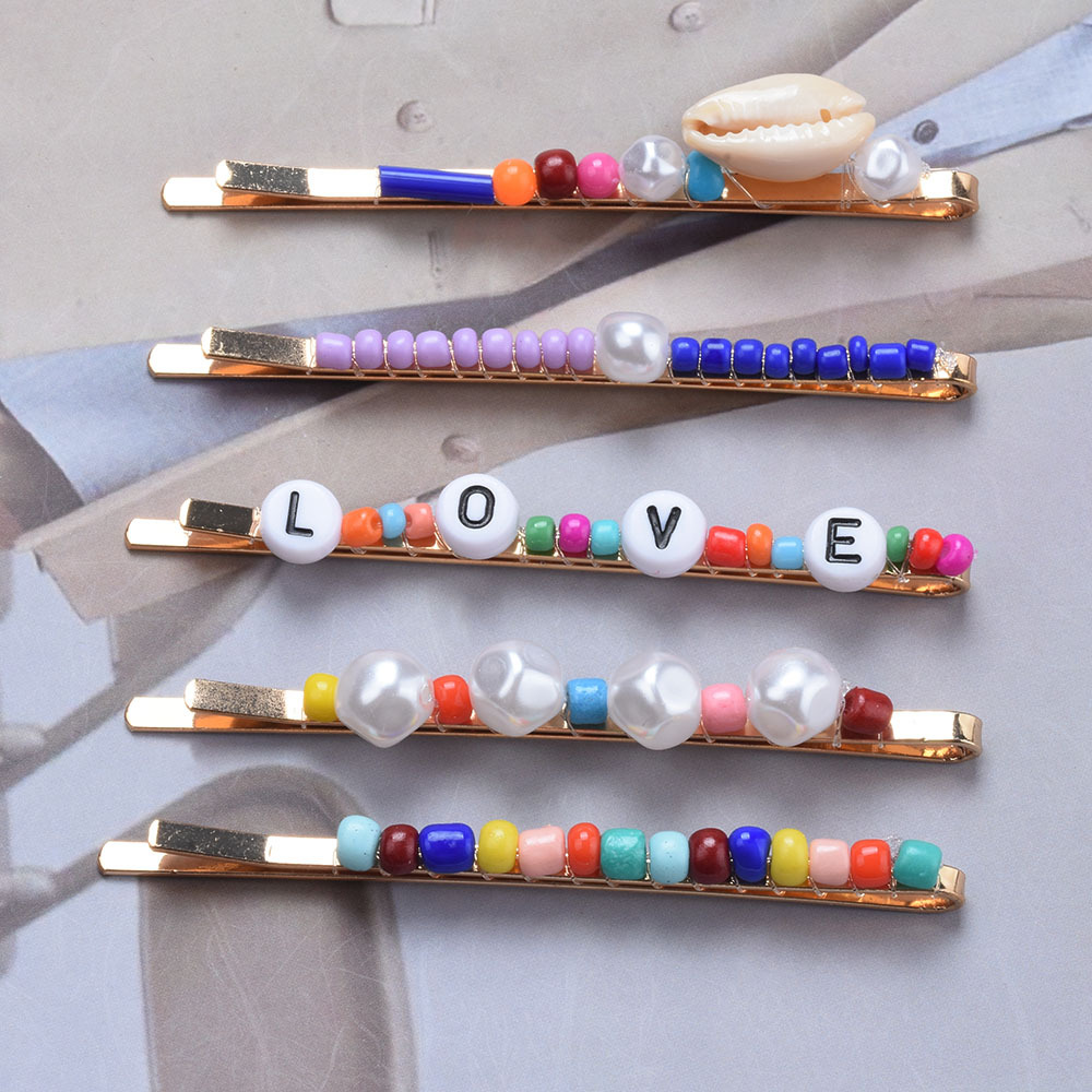 Lady Letter Alloy Plating Inlay Artificial Pearls Hair Clip display picture 3