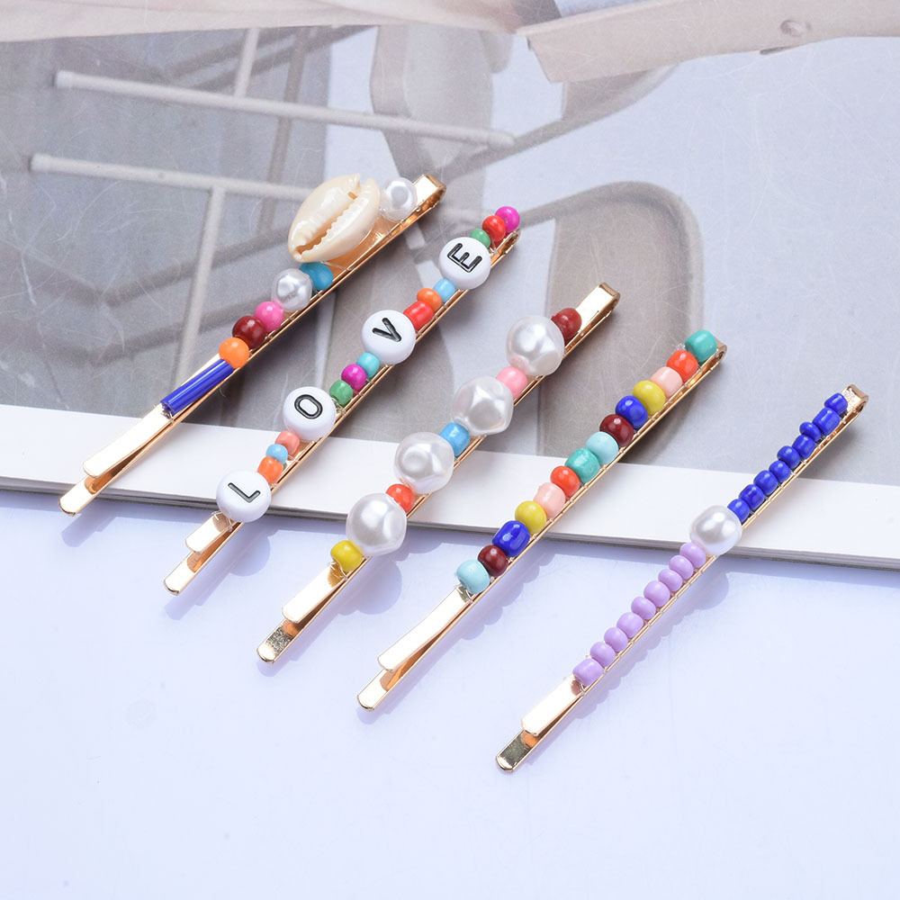 Lady Letter Alloy Plating Inlay Artificial Pearls Hair Clip display picture 4