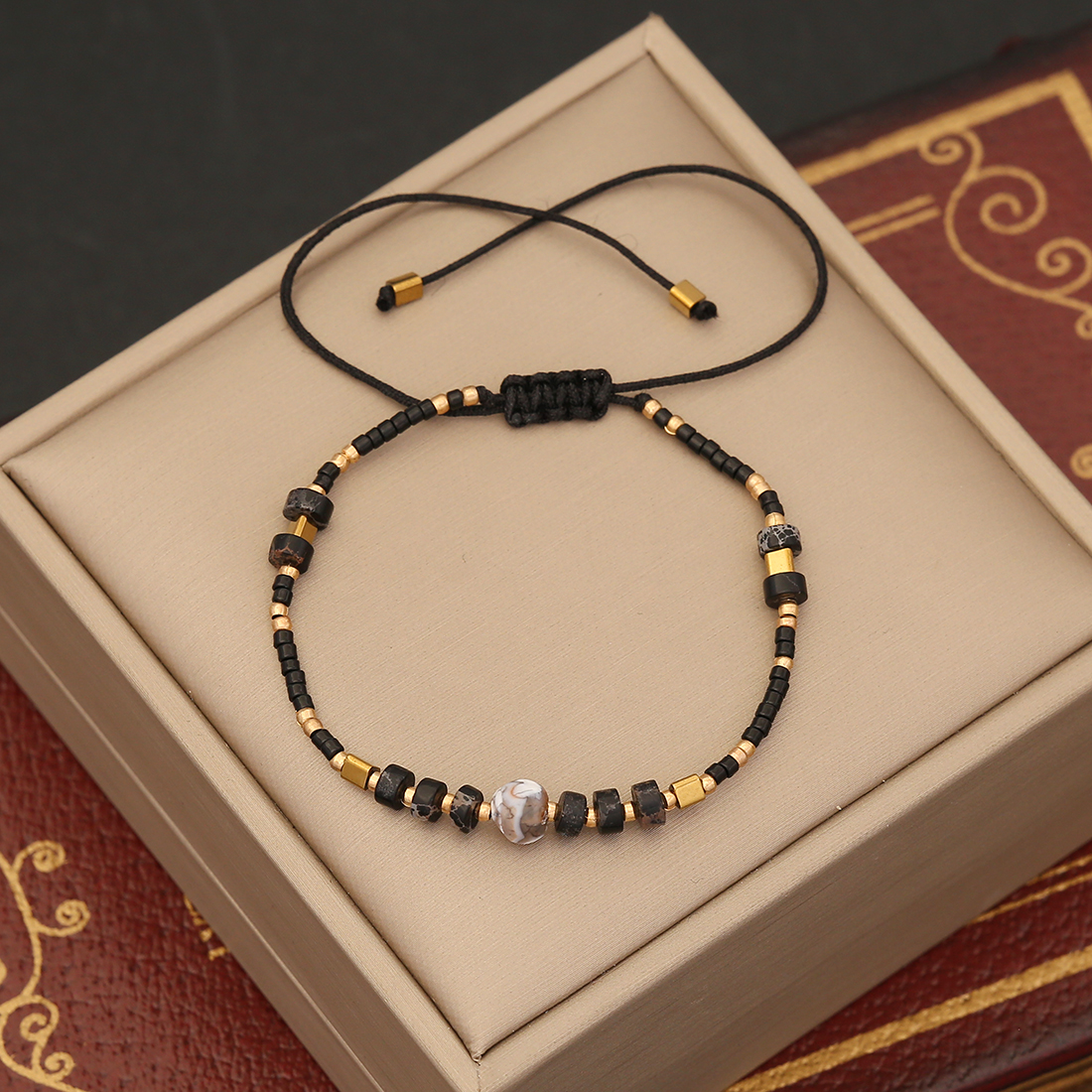 Vintage Style Bohemian Color Block Natural Stone Seed Bead Beaded Bracelets display picture 3