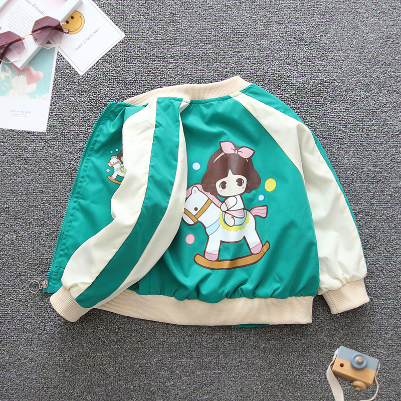 Casual Simple Style Horse Cotton Blend Girls Outerwear display picture 5