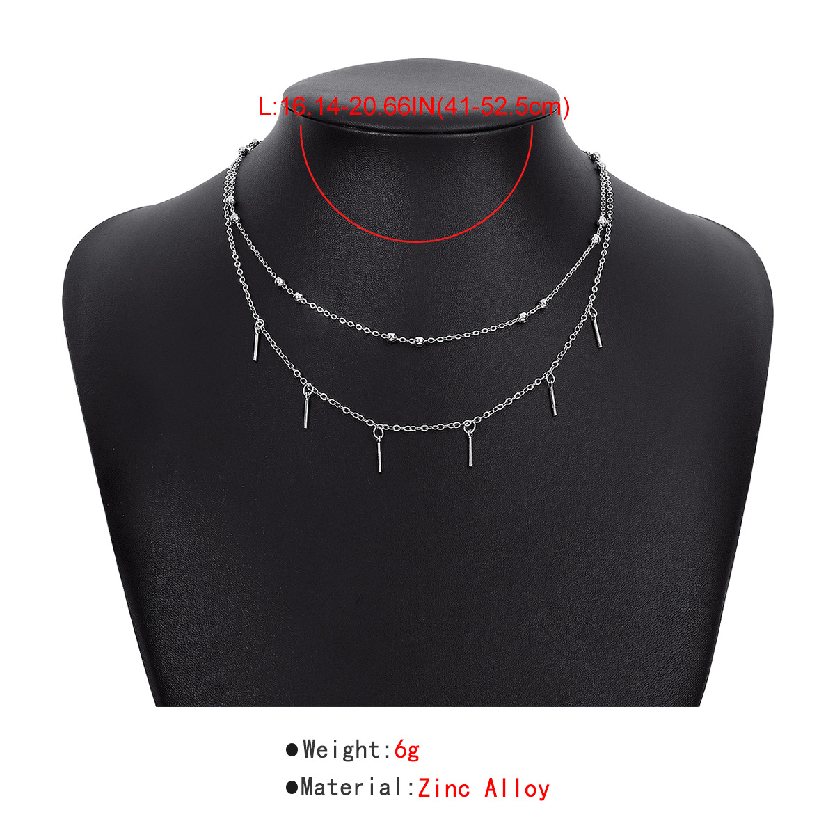 Modern Style Simple Style Tassel Alloy Women's Double Layer Necklaces display picture 5