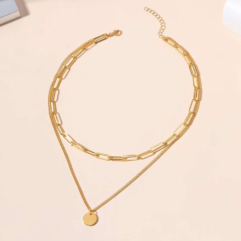 Casual Simple Style Round Alloy Wholesale Double Layer Necklaces display picture 1