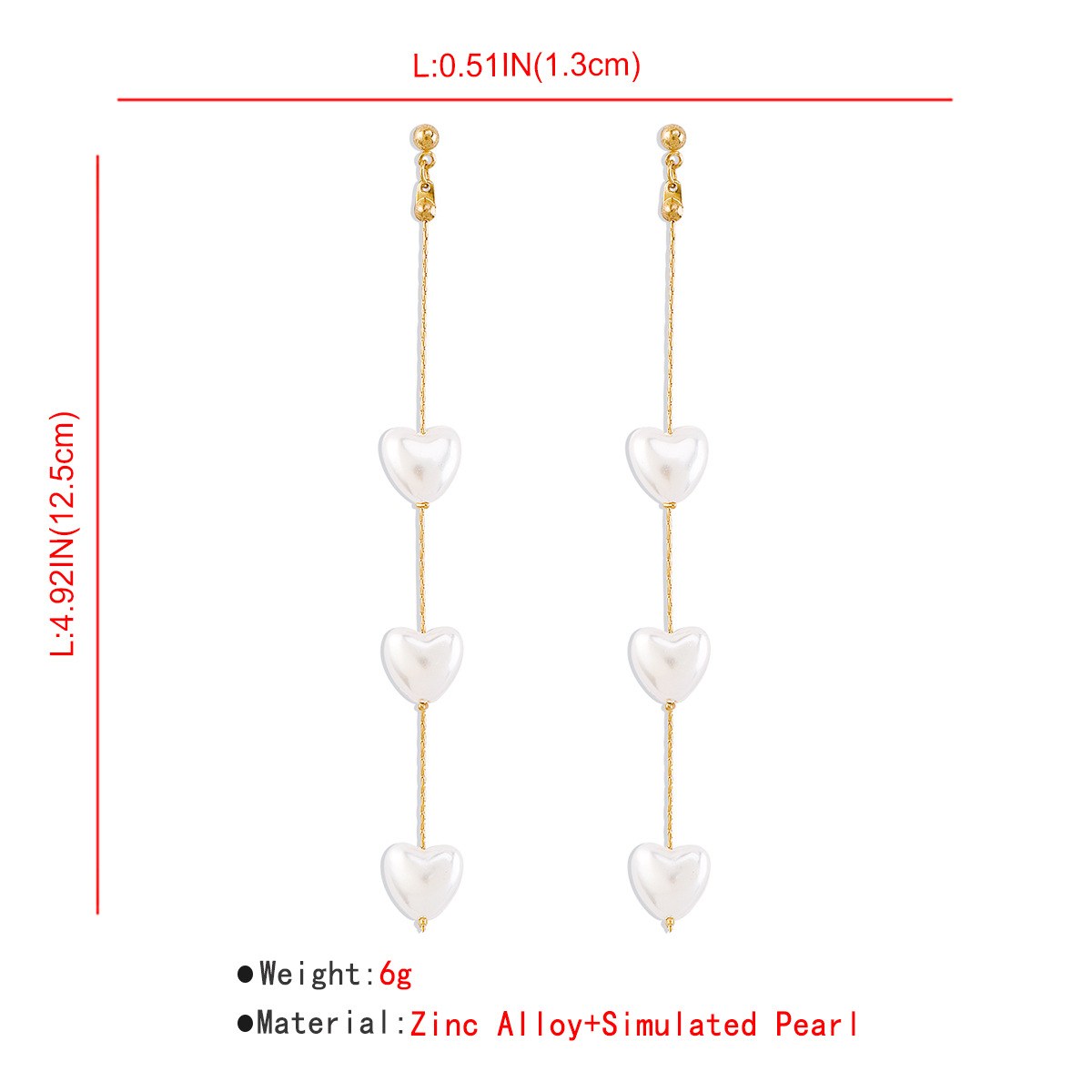 1 Pair Elegant Modern Style Simple Style Heart Shape Imitation Pearl Alloy Drop Earrings display picture 1
