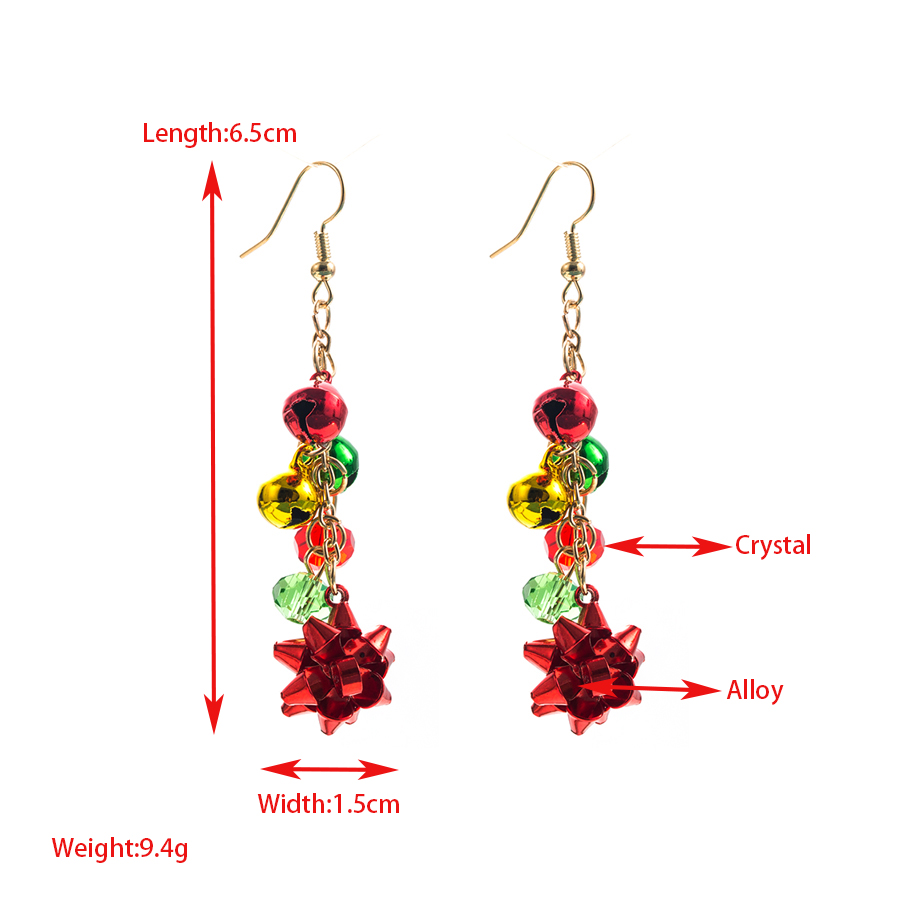 1 Pair Christmas Colorful Flower Plating Artificial Crystal Alloy Ear Hook display picture 1