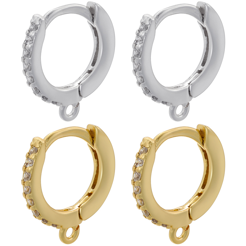 1 Pair Casual Simple Style Classic Style Round Plating Inlay Copper Zircon 18k Gold Plated Hoop Earrings display picture 3