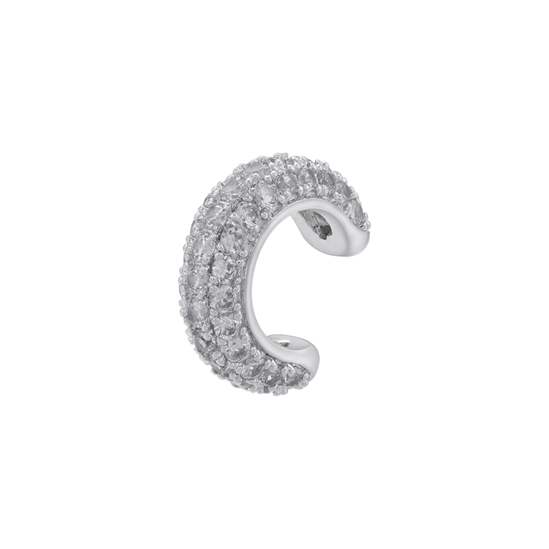 1 Paire Décontractée Style Classique Forme C Placage Incruster Le Cuivre Zircon Plaqué Or 18k Clips D'oreille display picture 2