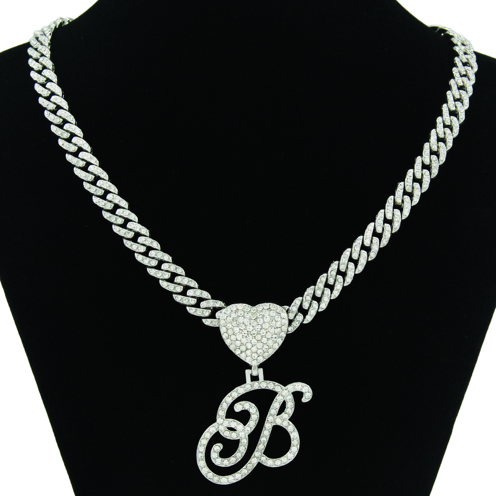 Simple Style Shiny Letter Alloy Inlay Rhinestones Unisex Charms Necklace display picture 4