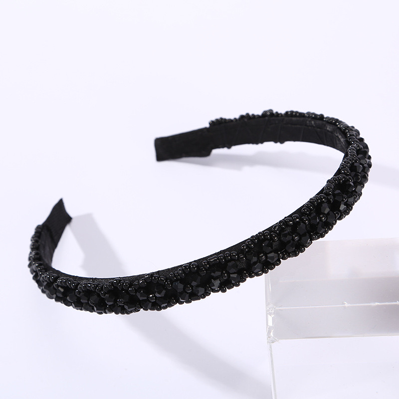 Women's Simple Style Shiny Solid Color Plastic Inlay Rhinestones Hair Band display picture 2