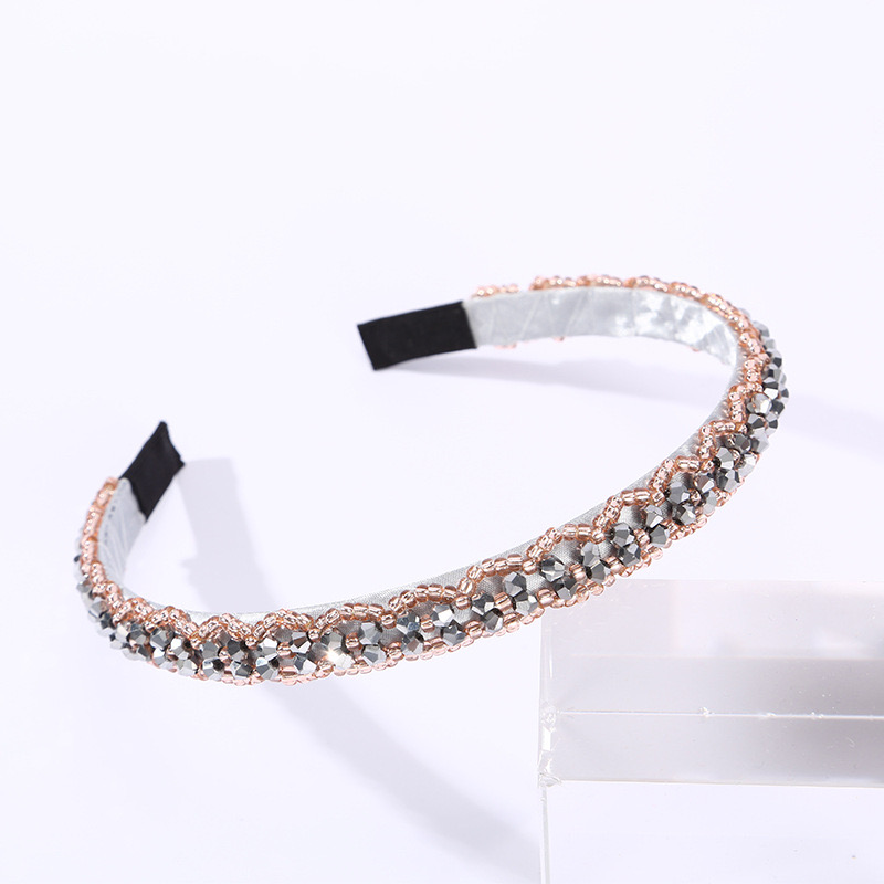 Women's Simple Style Shiny Solid Color Plastic Inlay Rhinestones Hair Band display picture 5