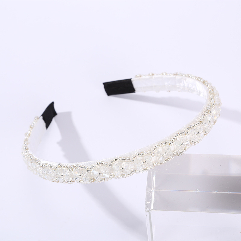 Women's Simple Style Shiny Solid Color Plastic Inlay Rhinestones Hair Band display picture 1