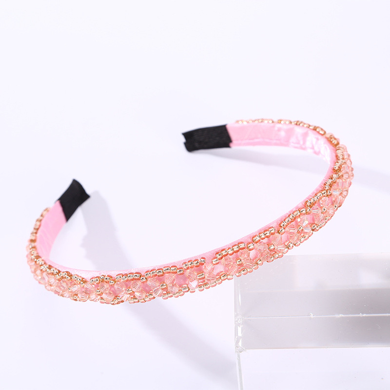 Women's Simple Style Shiny Solid Color Plastic Inlay Rhinestones Hair Band display picture 3