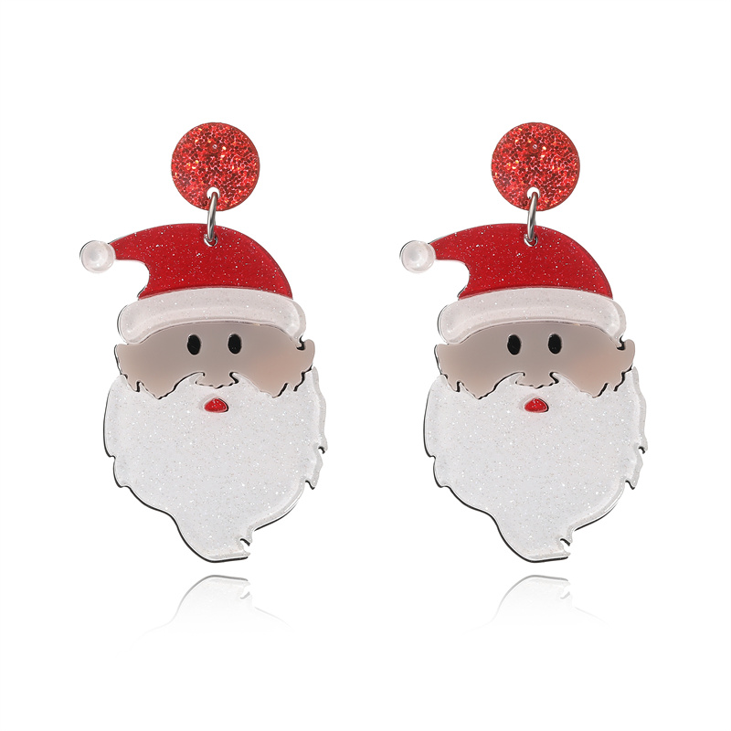Wholesale Jewelry Vintage Style Christmas Tree Santa Claus Elk Arylic Sequins Drop Earrings display picture 7