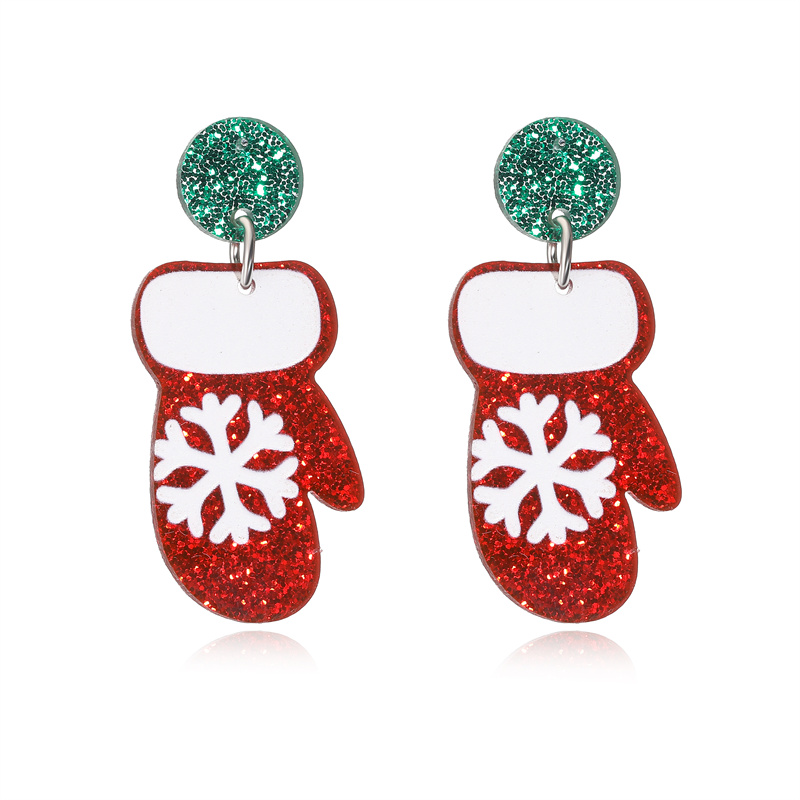 Wholesale Jewelry Vintage Style Christmas Tree Santa Claus Elk Arylic Sequins Drop Earrings display picture 9