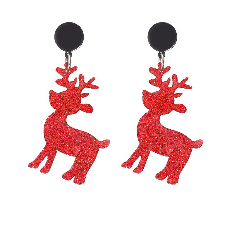 Wholesale Jewelry Vintage Style Christmas Tree Santa Claus Elk Arylic Sequins Drop Earrings display picture 10