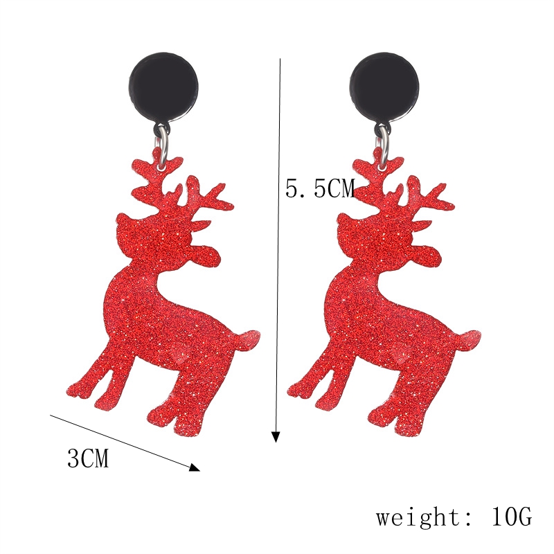 Wholesale Jewelry Vintage Style Christmas Tree Santa Claus Elk Arylic Sequins Drop Earrings display picture 2