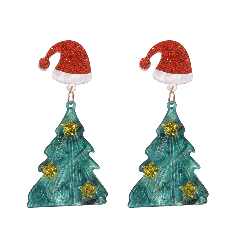 Wholesale Jewelry Vintage Style Christmas Tree Arylic No Inlaid Drop Earrings display picture 10