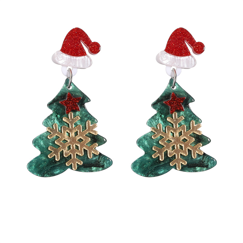 Wholesale Jewelry Vintage Style Christmas Tree Arylic No Inlaid Drop Earrings display picture 14