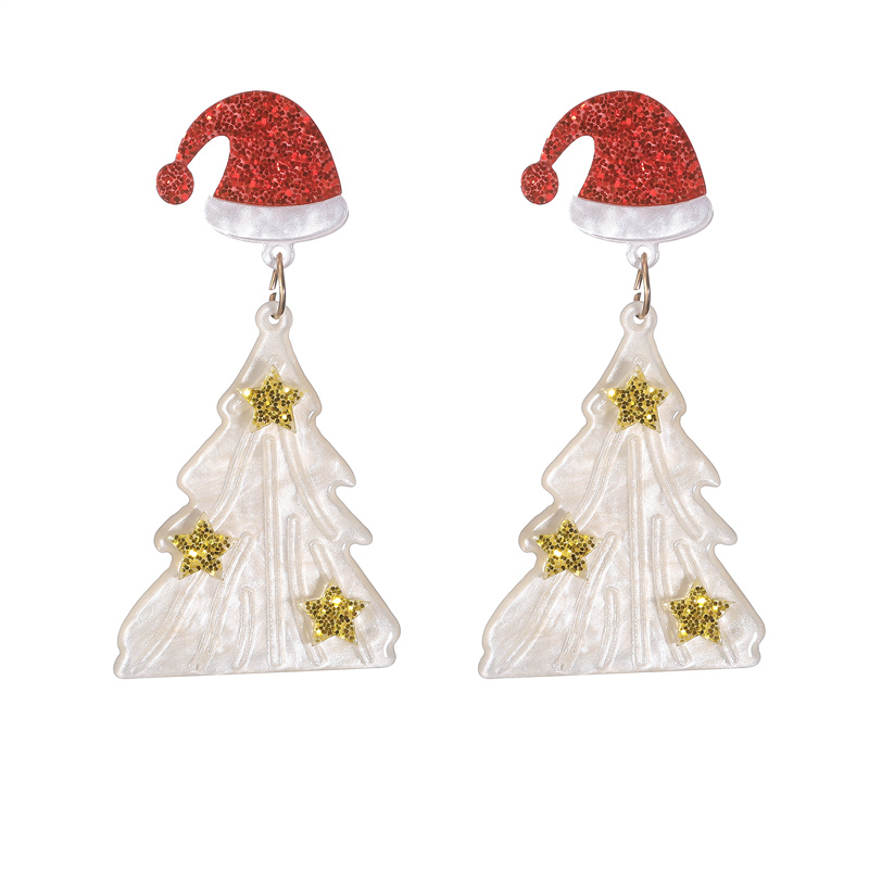 Wholesale Jewelry Vintage Style Christmas Tree Arylic No Inlaid Drop Earrings display picture 8