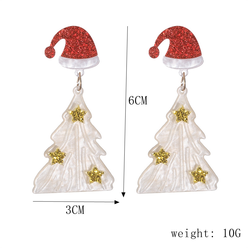 Wholesale Jewelry Vintage Style Christmas Tree Arylic No Inlaid Drop Earrings display picture 2