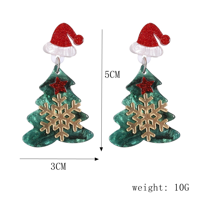 Wholesale Jewelry Vintage Style Christmas Tree Arylic No Inlaid Drop Earrings display picture 1