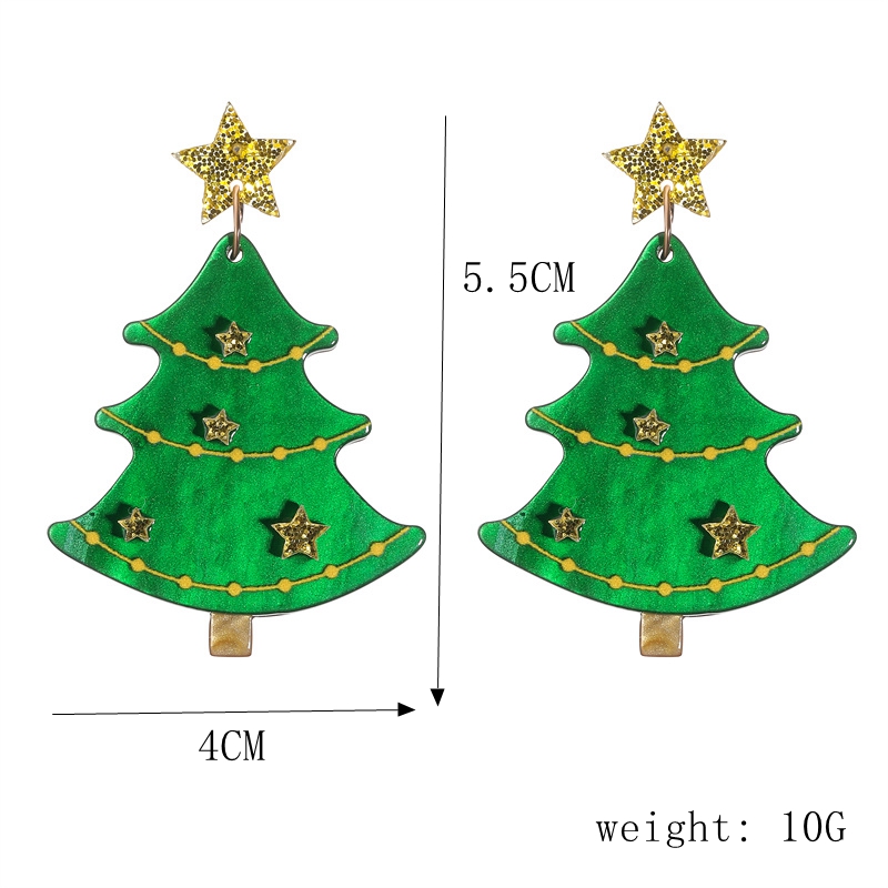 Wholesale Jewelry Vintage Style Christmas Tree Arylic No Inlaid Drop Earrings display picture 5