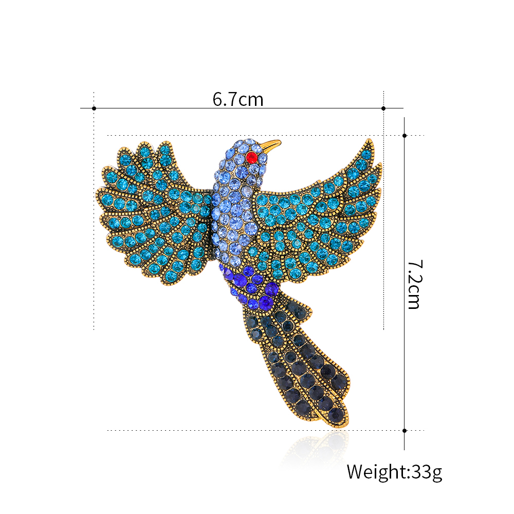 Retro Bird Alloy Inlay Rhinestones Women's Corsage Brooches display picture 15