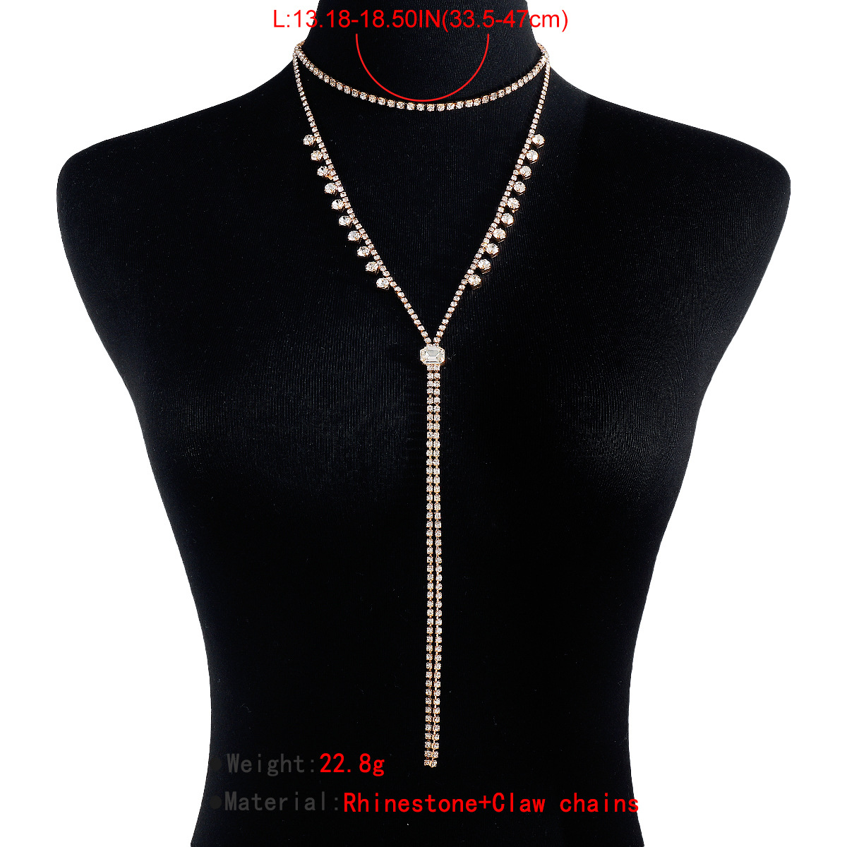 Sexy Modern Style Simple Style Tassel Rhinestone Women's Long Necklace display picture 5