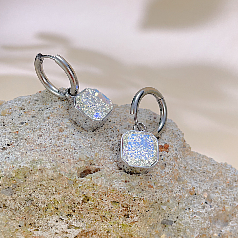 Simple Style Square 304 Stainless Steel Glass Drop Earrings display picture 11