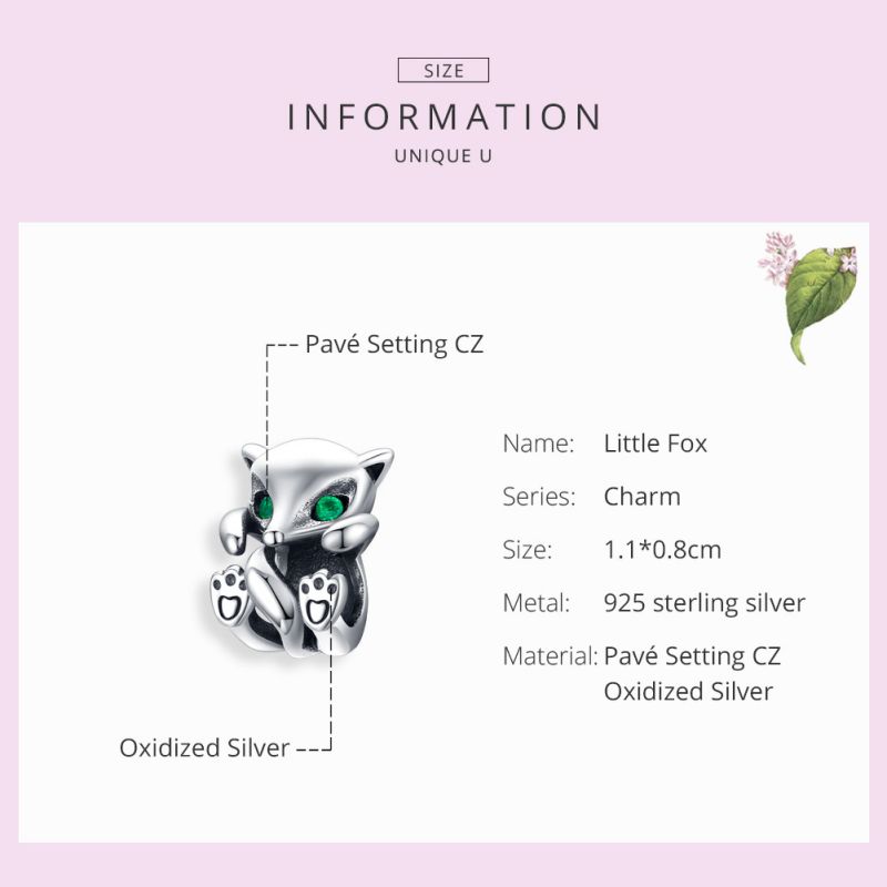 Casual Shiny Fox Unicorn Sterling Silver Inlay Zircon Jewelry Accessories display picture 3