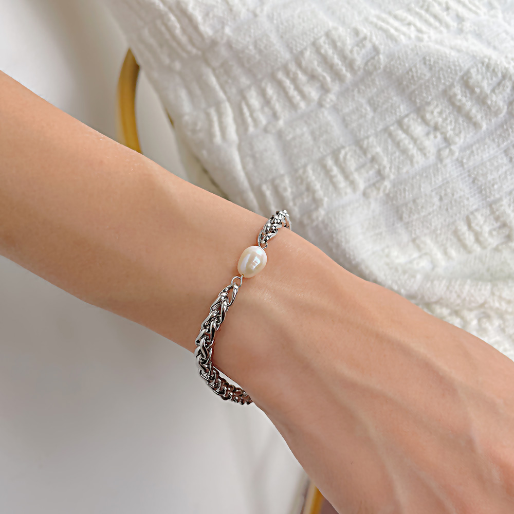 Simple Style Pearl 304 Stainless Steel Freshwater Pearl Freshwater Pearl Bracelets In Bulk display picture 7