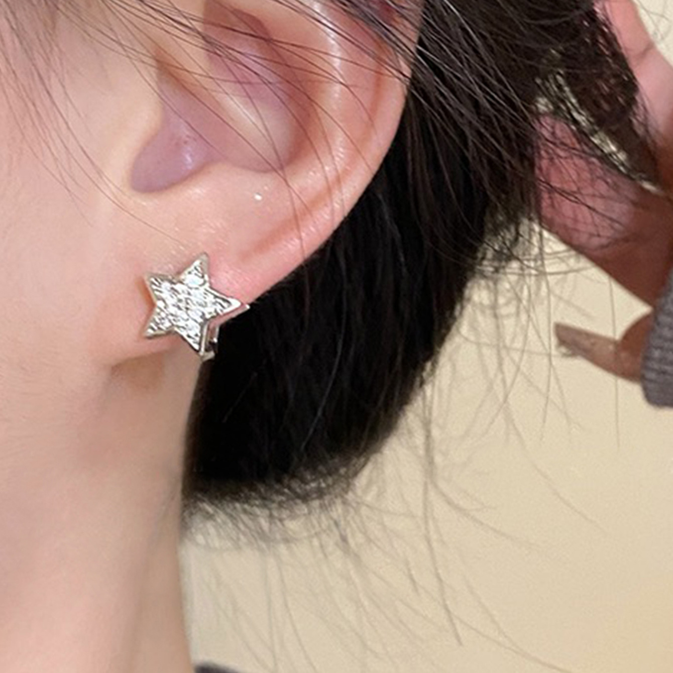 1 Pair Elegant Sweet Star Plating Inlay Alloy Rhinestones Ear Studs display picture 1