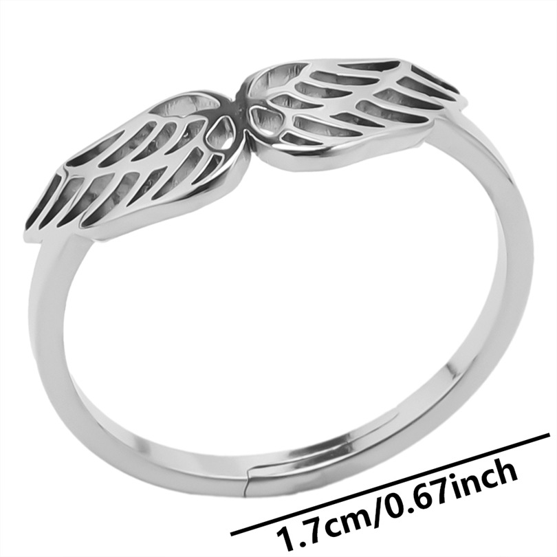 Wholesale Basic Wings Stainless Steel Open Rings display picture 9
