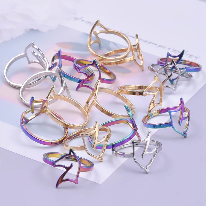 Wholesale Casual Geometric Stainless Steel Open Rings display picture 2