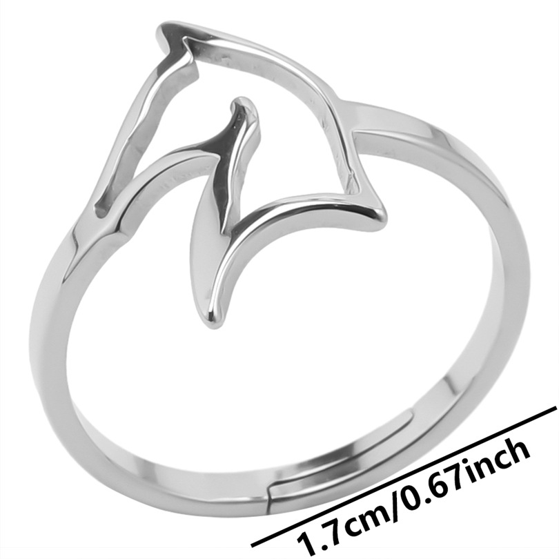 Großhandel Lässig Geometrisch Rostfreier Stahl Offener Ring display picture 9
