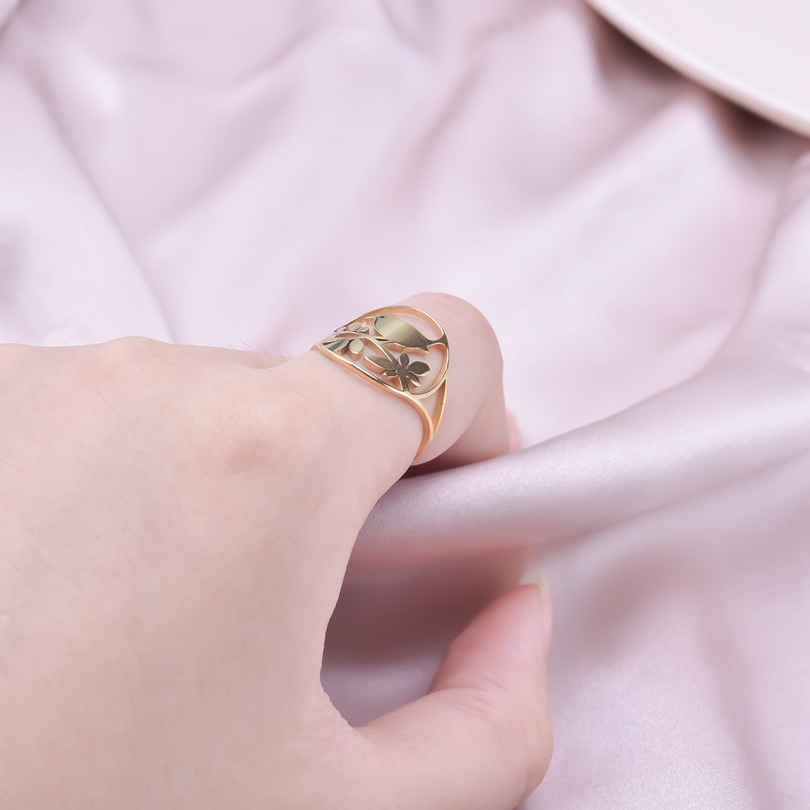 Wholesale Casual Bird Stainless Steel Open Rings display picture 3