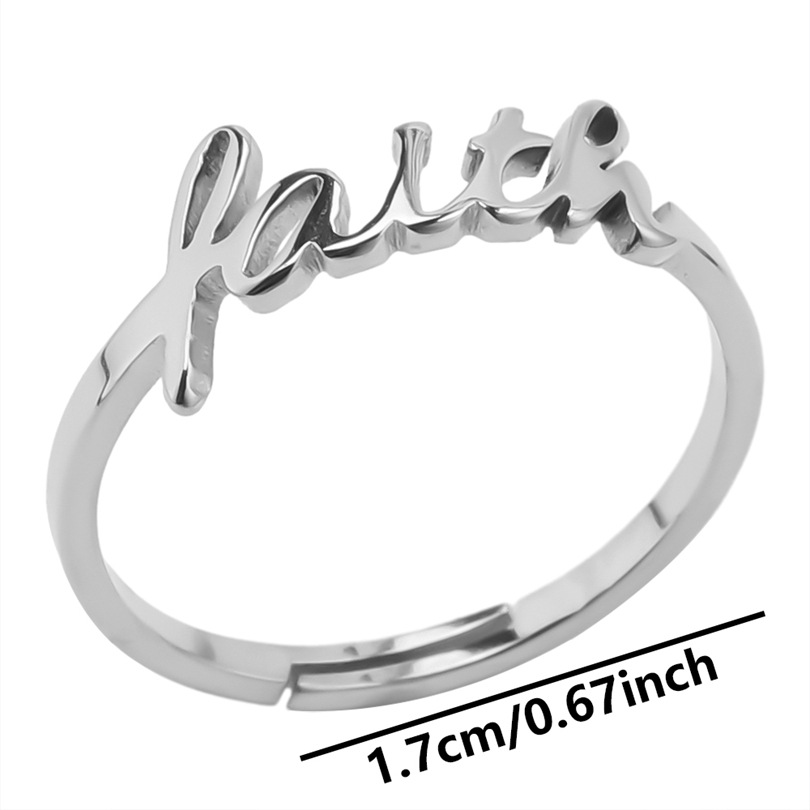 Venta Al Por Mayor Estilo Simple Letra Acero Inoxidable Anillos Abiertos display picture 9