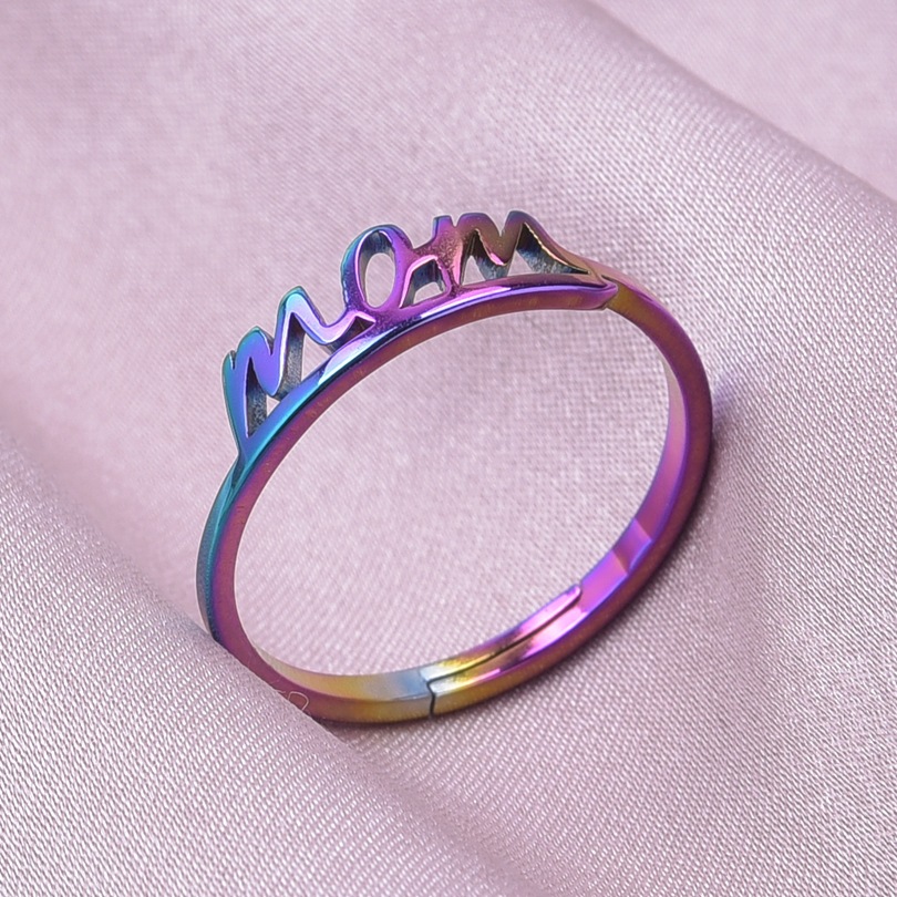 Wholesale Simple Style Letter Stainless Steel Open Rings display picture 7