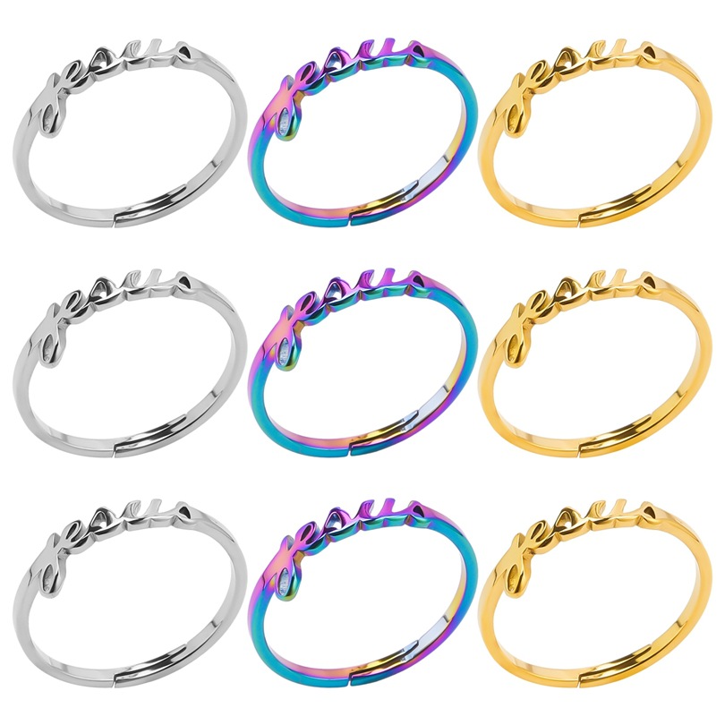Wholesale Simple Style Geometric Stainless Steel Open Rings display picture 1