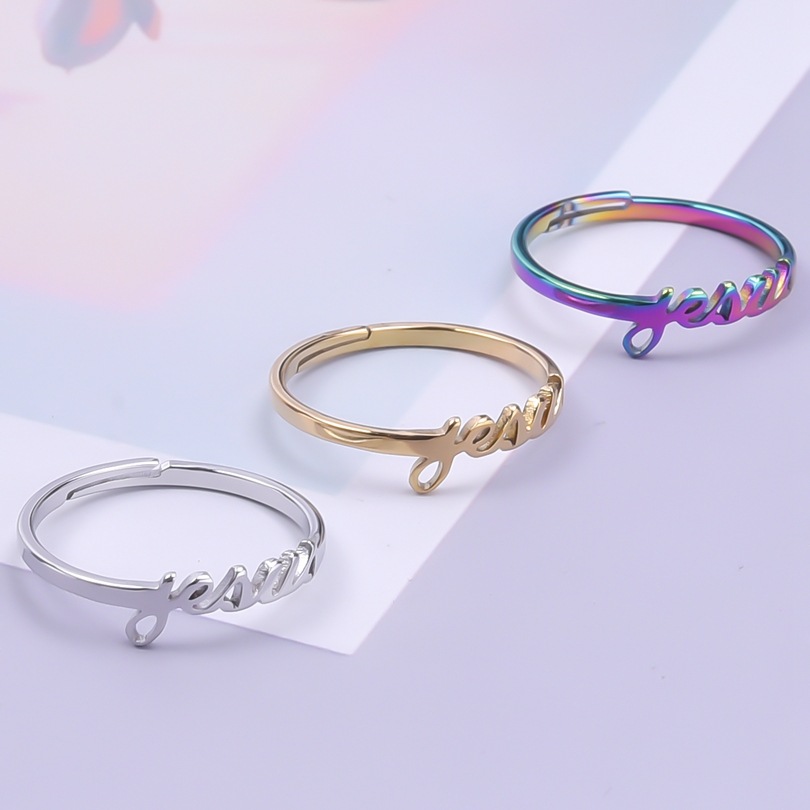 Wholesale Simple Style Geometric Stainless Steel Open Rings display picture 2