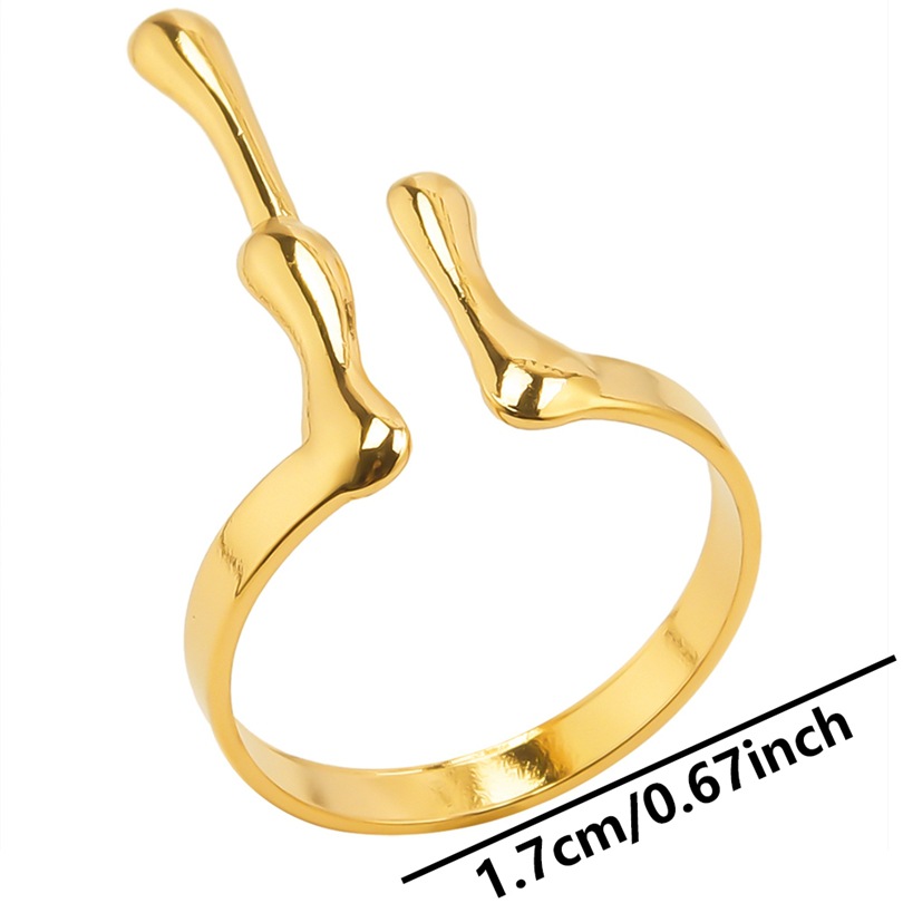 Wholesale Basic Geometric Stainless Steel Plating Open Rings display picture 5