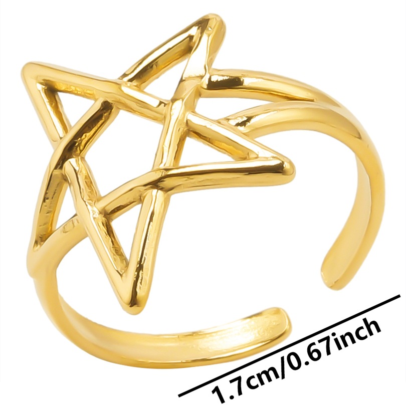 Wholesale Modern Style Star Stainless Steel Plating Open Rings display picture 5