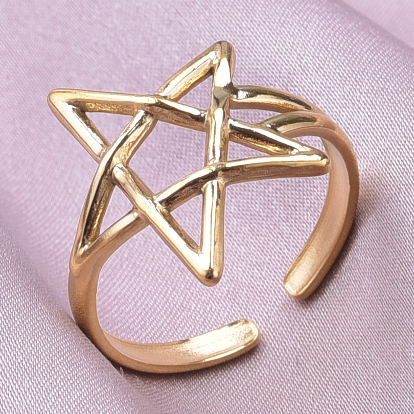 Wholesale Modern Style Star Stainless Steel Plating Open Rings display picture 6