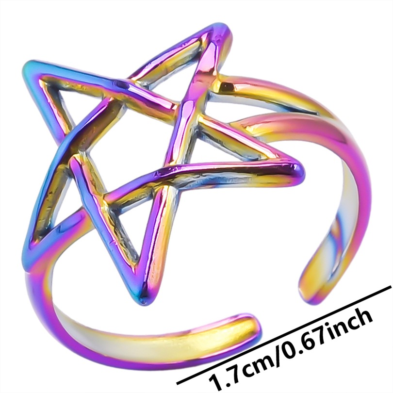 Wholesale Modern Style Star Stainless Steel Plating Open Rings display picture 7
